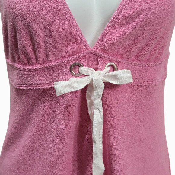 Ralph Lauren Terry Cloth Halter Dress Cover up Pink L - Picture 3 of 8